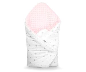 Sevira Kids - Gigoteuse d'emmaillotage - Hiver - Bebe - Multi-Usage - 100% Coton - Mincky Réversible - Nid d'ange - Cadeau Naissance - Stella Rose - 80x80 cm
