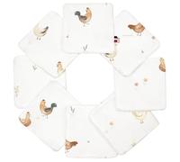 SEVIRA KIDS - Lingettes bébé lavables 8 pièces, GALLINA - 10x10 cm Made in France
