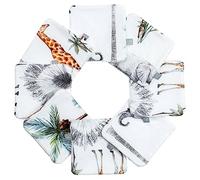 Lingettes bébé lavables en 100% coton - SEVIRA KIDS - Safari Blanc - 8 pièces - 10 x 10 cm blanc TU