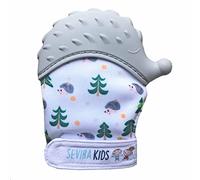 Sevira Kids - Moufle de dentition Hérisson en silicone alimentaire gris
