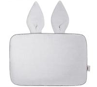 Oreiller plat lapin en gaze de coton - SEVIRA KIDS - Jeanne Gris clair - 25 cm x 35 cm - Bébé - Mixte gris TU