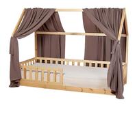 Sevira Kids - Set Double Ciel de lit cabane en Gaze de Coton - 130x330 cm Made in France