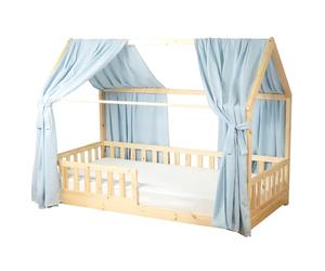 Sevira Kids - Set Double Ciel de lit cabane en Gaze de Coton - 130x390 cm Made in France