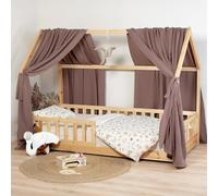 Sevira Kids - Set Double Ciel de lit cabane en Gaze de Coton Duo Made in France