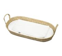 SEVIRA KIDS | Set panier à langer : panier + matelas + drap-housse + tapis de change JEANNE - 77 x 36 Blanc - Made in France 77 x 36