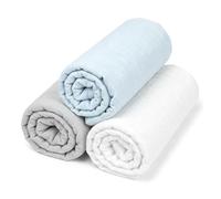 SEVIRA KIDS | SEVIRA KIDS - Lot de 3 Draps Housses couffin en Gaze de Coton, Uni - 70 x 30 cm Made in France