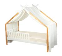SEVIRA KIDS - Toile de lit, Ciel de lit cabane en Gaze de Coton à Carreaux Made in France
