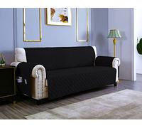 sevi's Housses de Canapé 1 Place 60cm Impermeable avec Accoudoirs, Réversible Protégé Canapes -Noir