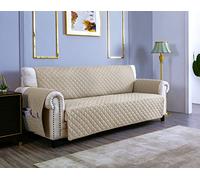 sevi's Housses de Canapé 2 Places 120cm Impermeable avec Accoudoirs, Réversible Protégé Canapes -Beige