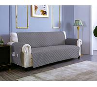 sevi's Housses de Canapé 2 Places 120cm Impermeable avec Accoudoirs, Réversible Protégé Canapes -Gris