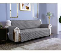 sevi's Housses de Canapé 2 Places 120cm Impermeable avec Accoudoirs, Réversible Protégé Canapes -Gris Clair