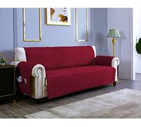sevi's Housses de Canapé 3 Places 170cm Impermeable avec Accoudoirs, Réversible Protégé Canapes -Bourgogne