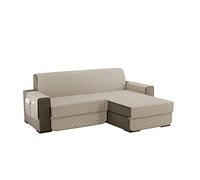 sevi's Housses de Canapé 4 Places 220cm Impermeable avec Accoudoirs, Réversible Protégé Canapes -Beige