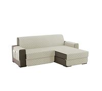 sevi's Housses de Canapé 4 Places 220cm Impermeable avec Accoudoirs, Réversible Protégé Canapes -Crème Blanc