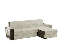sevi's Housses de Canapé Dangle 200cm Gauche/Droit Universel Impermeable avec Accoudoirs, Réversible Protégé Canapes -Crème Blanc