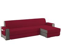 sevi's Housses de Canapé Dangle 250cm Gauche/Droit Universel Impermeable avec Accoudoirs, Réversible Protégé Canapes -Bourgogne