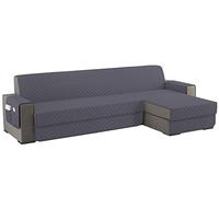 sevi's Housses de Canapé Dangle 300cm Gauche/Droit Universel Impermeable avec Accoudoirs, Réversible Protégé Canapes -Gris Foncé