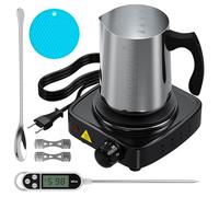 sevkumz Kit de fabrication de bougies de qualité supérieure avec plaque chauffante électronique - Accessoires de démarrage DIY pour débutants - Contient un arrosoir, une cuillère mélangeuse, un