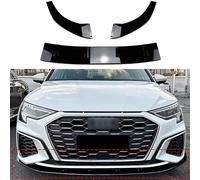 SEVOLY Voiture Spoiler Lèvre Pare-Chocs Avant pour Au-di A3 S3 8Y 2021 2022 2023, Becquets Avant Plaque Protection Diffuseur Séparateur Kits Carrosserie,Glossy Black