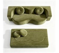 Sevonarb Canapé Lit Pliant AVCE Base Antidérapante, Housse Lavable, Canapé Modulable Futon Boneless-Vert-200cm