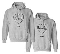 Sevpuikl Best Friends Pull pour 2 Femmes BFF Best Friends Forever Sweat ? Capuche Sister Pull S?ur Manches Longues BFF Sweatshirts Meilleur Amie Vetement 100% Coton Noir Blanc Gris 1 Pi¨¨ce