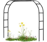 SEVSO 1,2 M 1,4 M 1,8 M 2,4 M 3,0 M 3,5 M Grande Arche De Jardin en Métal, Support pour Plantes Grimpantes, Tuyau Galvanisé De 19 Mm, Arceau À Rosiers, Largeur Côté: 40Cm,Noir,W1.2M*H2.2M
