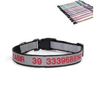 SEVSO Collier pour Chien RéFléChissant Personnalisé, Collier pour Chien D'Identification Personnalisé Brodé avec Nom De L'Animal Et NuméRo De TéLéPhone (Black)