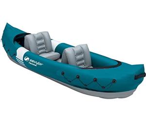 SEVYLOR Tahaa Kayak pour 2 Personnes Gonflable avec Coque extérieure en PVC Robuste Sangles de Fixation pour Bagages Construction de Barre pour Une Grande stabilité sur l'eau Bleu Taille Unique