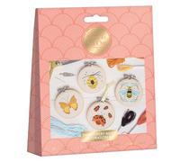 Sew And So On Kit de broderie de qualité supérieure, abeilles et insectes, kits de broderie pour adultes et débutants, idée cadeau pour débutants avec motifs de broderie, kit de broderie