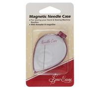 Sew Easy Étui magnétique pour aiguilles - Avec enfile-aiguille et loupe, rangement sûr pour aiguilles et épingles - Support de couture pour matelassage et patchwork