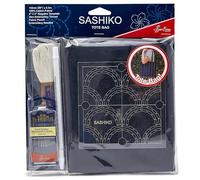 Sew Easy Sashiko Kit Sac fourre-tout 36 x 42 cm Kit complet avec fils en tissu Gabarits Aiguilles à crayons Instructions (français non garanti)