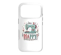 Sew Happy Sewing Love Cute Crafting Humour Coque pour iPhone 17 Pro