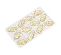 SEW ON RHINESTONES DOUBLE HOLE CRYSTAL CLEAR GLASS AB for Clothing Craft 12pcs