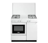 SEW8540NEDM Cuisinière à gaz avec four électrique n° 4 brûleurs Blanc