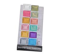 SEWACC 1 Boîte Pigment Nacré Solide Peinture Aquarelle Décoration D'art D'ongle Couleur Unie Scintillante Qualité Cosmétique De Poudre De Mica Pigment Solide Aquarelle Poudre De Colle