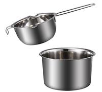 SEWACC 1 Jeu Creuset Bain-marie Pour La Fabrication De Bougies Mini Melting Pot Marmites Chauffantes Fondoir Cire Pot De Fusion Au Bain-marie Fonte Du Beurre Lait Turquie Acier Inoxydable