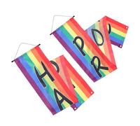 SEWACC 1 Paire de Couplets Arc-en-Ciel Lgbtq en Tissu Polyester Drapeaux Imprimés Colorés pour Décoration Extérieure et Fête Pride Légers Solide et Faciles à Suspendre