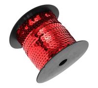 SEWACC 1 Rouleau Ruban Élastique à Sequins Yards Bande Scintillante Multi pour Couture Artisanat et Décoration et Élastique pour Vêtements et Projets Diy Rouge