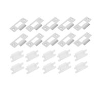 SEWACC 10 Ensembles Kit de Plaques de Gâche Universelles pour Portes Intérieures Restaurateur de Pêne Standard avec Vis Durable et Facile à Installer Sécurité Renforcée pour Chambres