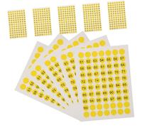 SEWACC 10 feuilles Étiquettes Rondes Numérotées Adhésives pour Bureau Autocollants de Numérotation pour Classement et Organisation Stickers Auto Adhésifs Jaunes Chiffres Noirs