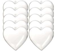 SEWACC 10 Pièces Boule Décorative de Cœur à Remplir, Plastique Blanc