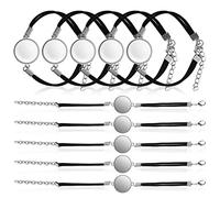 SEWACC 10 Pièces Bracelet Paramètres de Lunette pour La Fabrication de Bijoux Bracelets Vierges Bracelets en Verre Cabochons en Verre Clair Bracelets à Bricoler Soi-Même