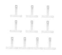 SEWACC 10 pièces Équerres Angle Acier T Forme Lot Plaques Jonction Renforcées pour Fixation Meuble Robuste