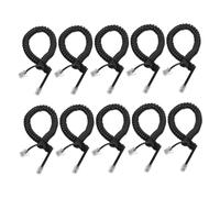SEWACC 10 pièces Lot de Câbles Téléphone Spirale Résistants et Souples Cordon Remplacement pour Combiné Téléphonique Fixe Nœud et Noir Compatible Téléphones à Fil