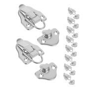 SEWACC 10 Pièces Lot de Loquets à Bascule Fer Argenté Loquets de Serrure Antivol Robustesse Industrielle pour Coffres Valises Armoires et Boîtes à Bijoux Mécanisme à Rapide et Sécurité