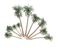 SEWACC 10 Pièces Lot de Modèles Darbres Miniatures Palmier Plastique pour Maquette de Paysage Tropical DIY Décorations Vertes Réalistes Variées Accessoires pour Modélisme et Aménagement
