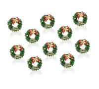 SEWACC 10 Pièces Mini Couronne de Noël Suspendue, Décor de Fête Vert en