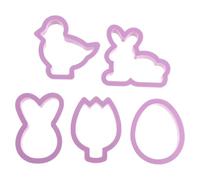 SEWACC 10 Pièces Moule à Biscuits de Pâques Réutilisable en PP | Thème Cartoon, Surface Antiadhésive, Contact Alimentaire Sûr, pour Fruits Tranchés et Pâte à Crêpes