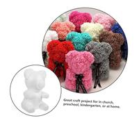 SEWACC 10 pièces Ours Mousse DIY pour Décoration de Fête et Projets Créatifs Modèle Animal à Peindre pour Garçon Fille et Événements Festifs
