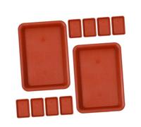 SEWACC 10 pièces Plateau Rectangulaire pour Plantes Plastique Brique Rouge Soucoupe de Drainage Polyvalente pour Pots et Bonsaïs Adapté Intérieur et Extérieur Support Pratique pour